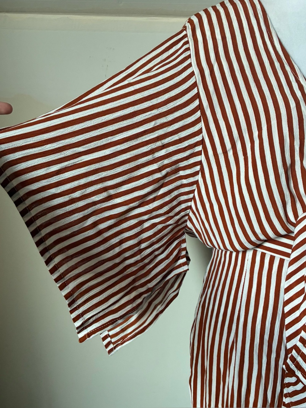 Faithfull The Brand Striped Cutout Tie Front Wide Leg Resort Jumpsuit size 2 - Picture 6 of 7